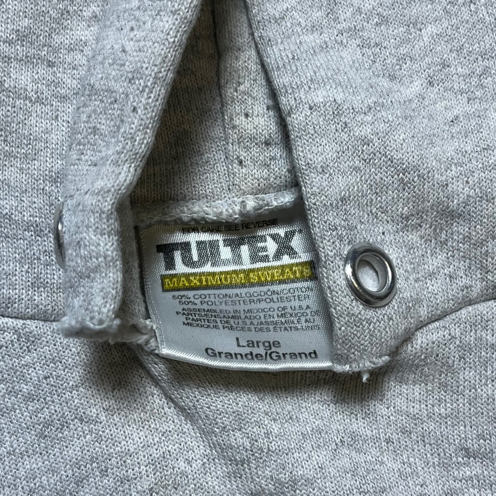 Vintage Tultex University of Connecticut Hoodie Large Grey UConn Sweatshirt 90s - Picture 3 of 14